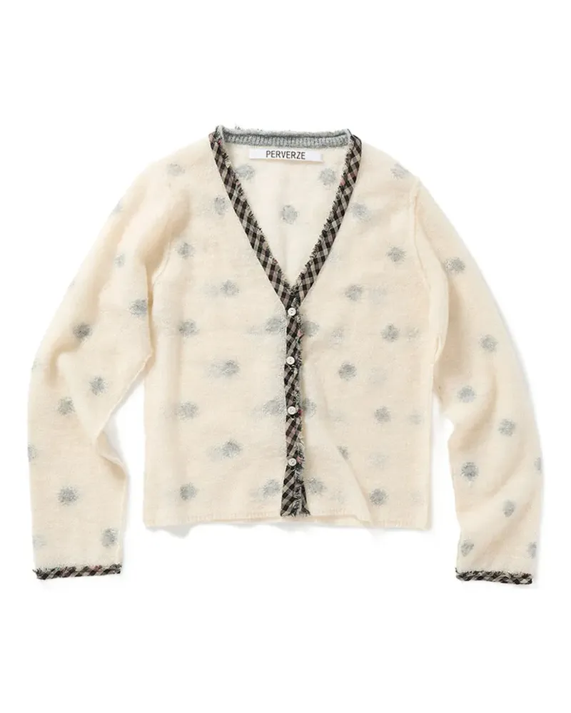 PERVERZE jacquard dot cardigan - Weiß Weiß