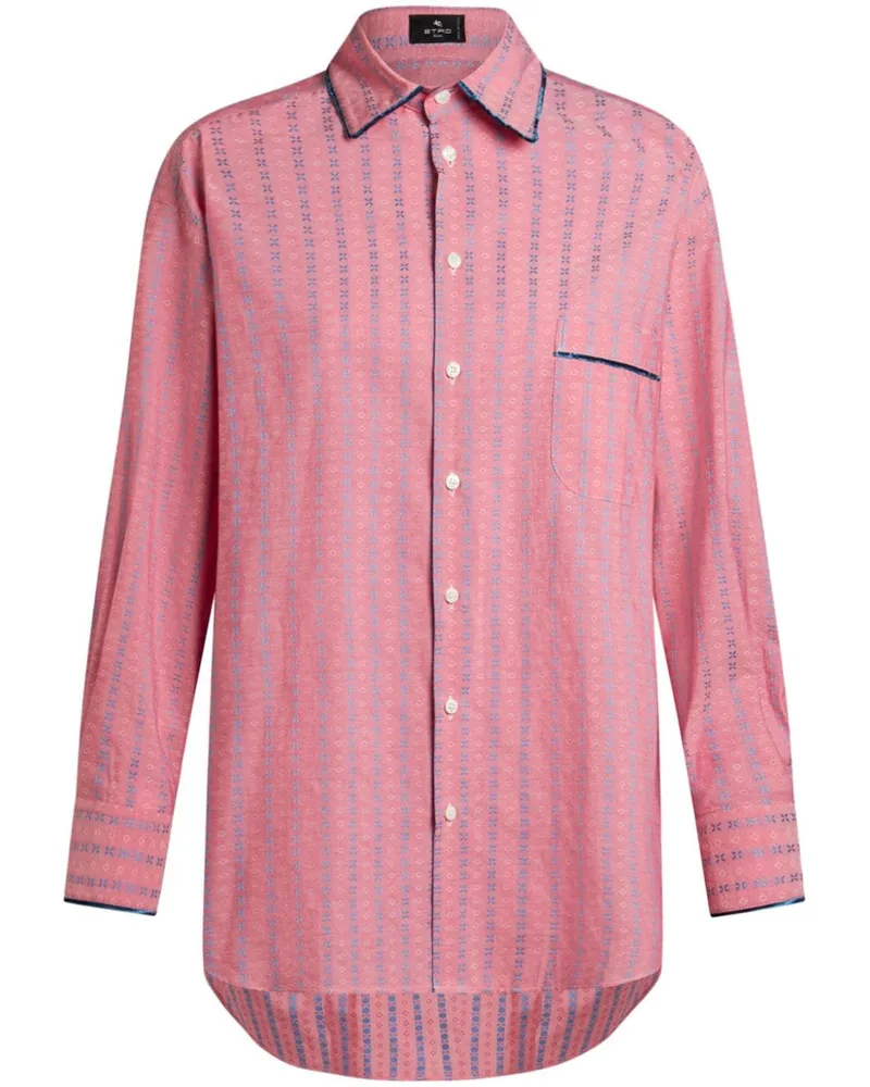 Etro Jacquard-Hemd - Rosa Rosa