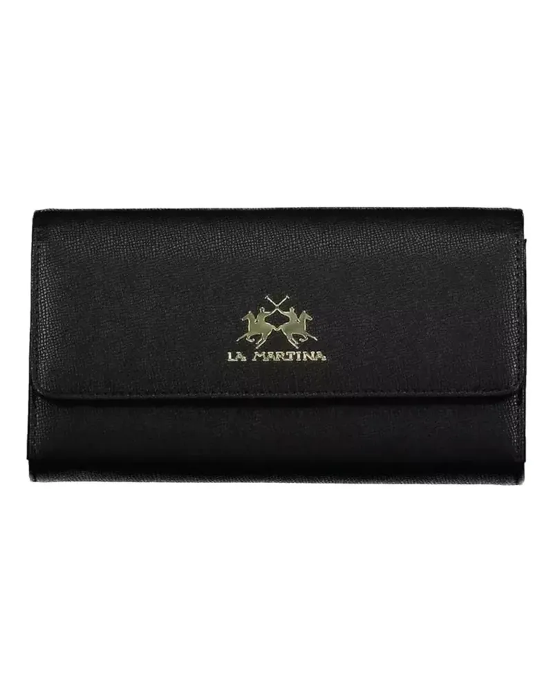 La Martina logo-plaque logo wallet - Schwarz Schwarz