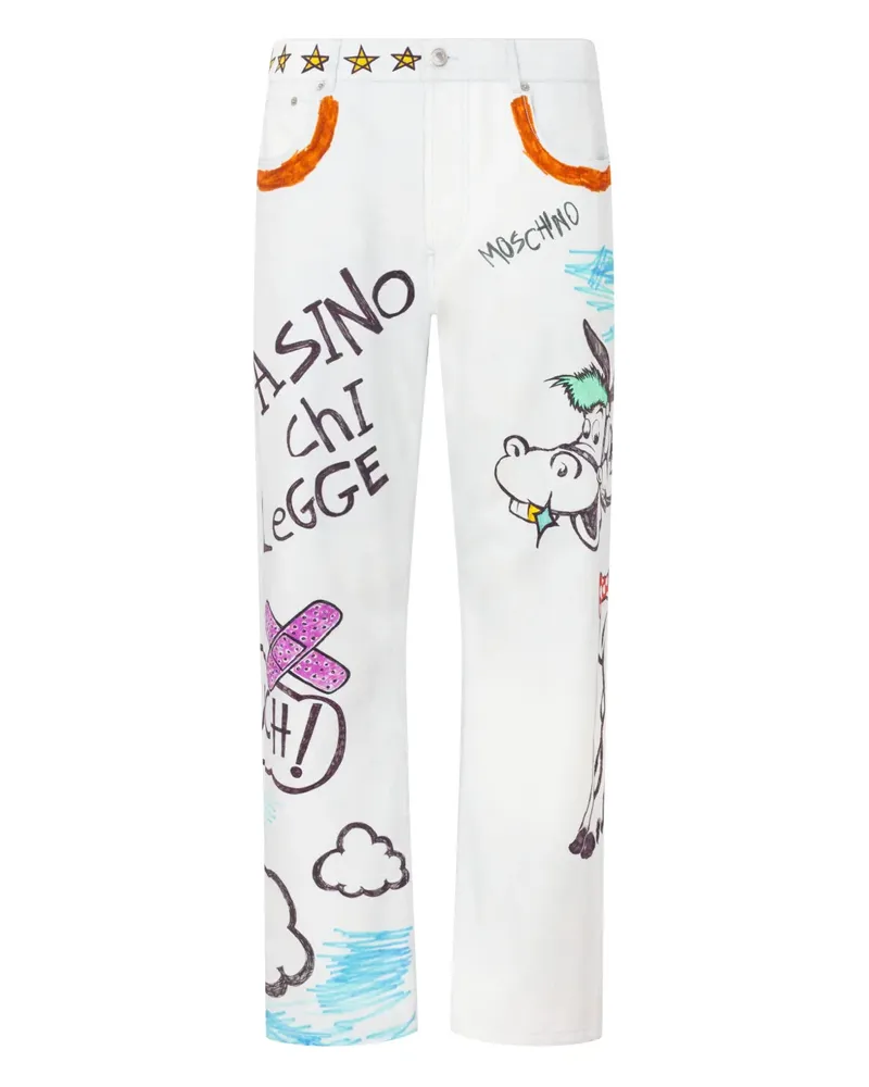 Moschino Hose mit Cartoon-Print - Blau Blau
