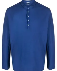 Massimo Alba Klassisches Henley-Hemd Blau