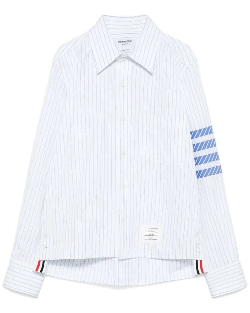 Thom Browne Gestreiftes Hemd - Weiß Weiß