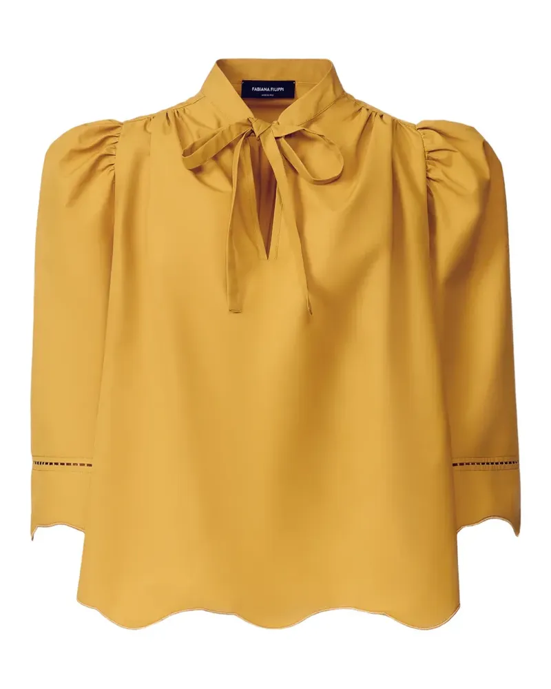 Fabiana Filippi Oberteil mit Schleifenkragen - Gelb Gelb