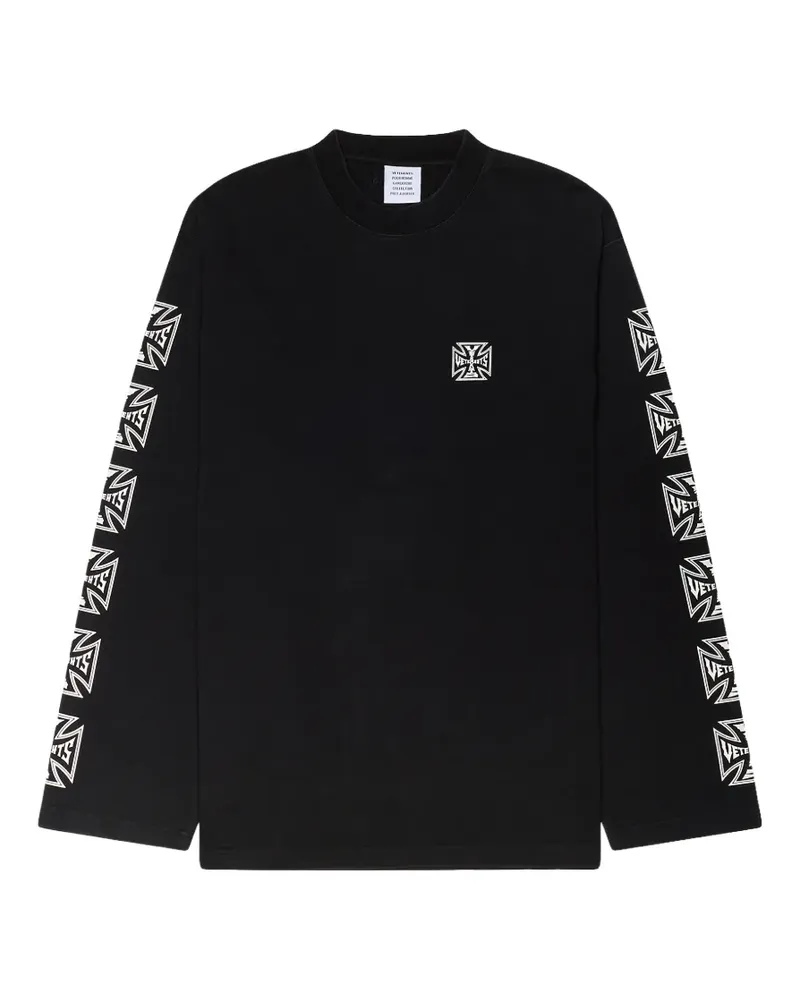 VETEMENTS Biker Cross long-sleeve T-shirt - Schwarz Schwarz