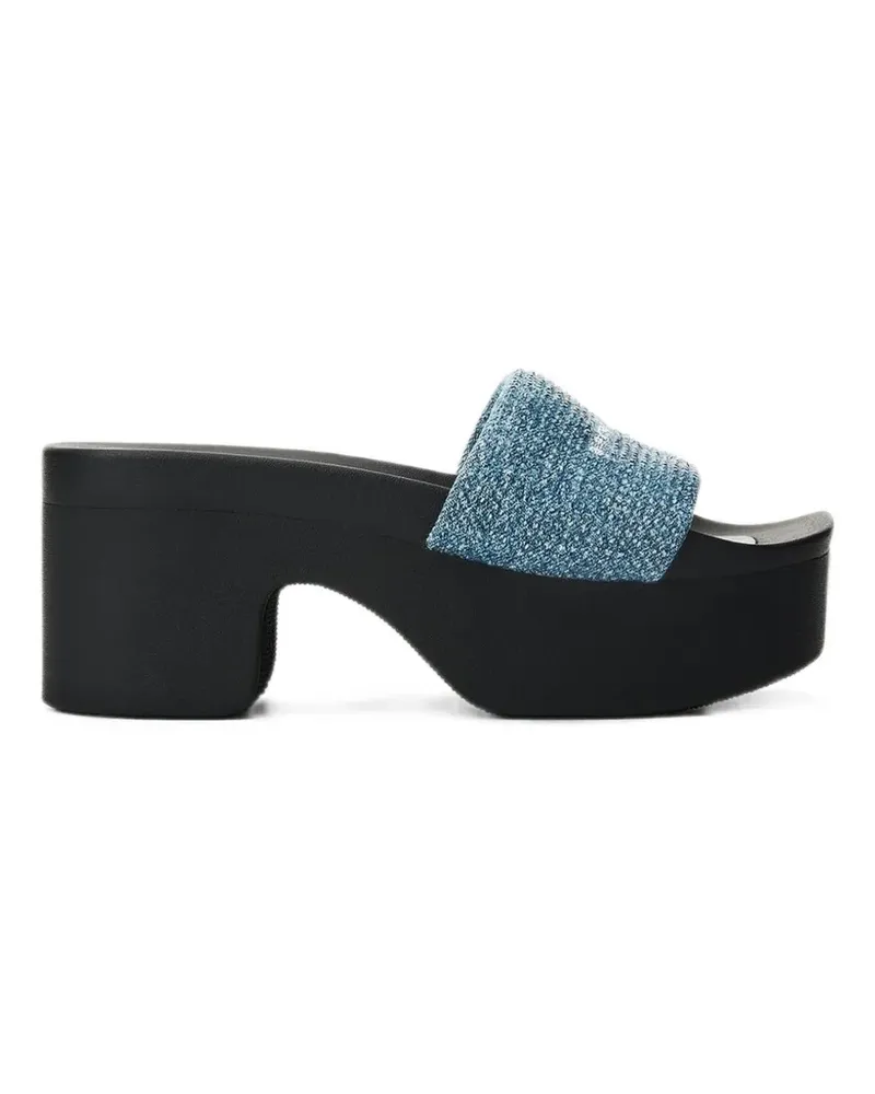 Alexander Wang crystal-embellished denim sandals - Blau Blau
