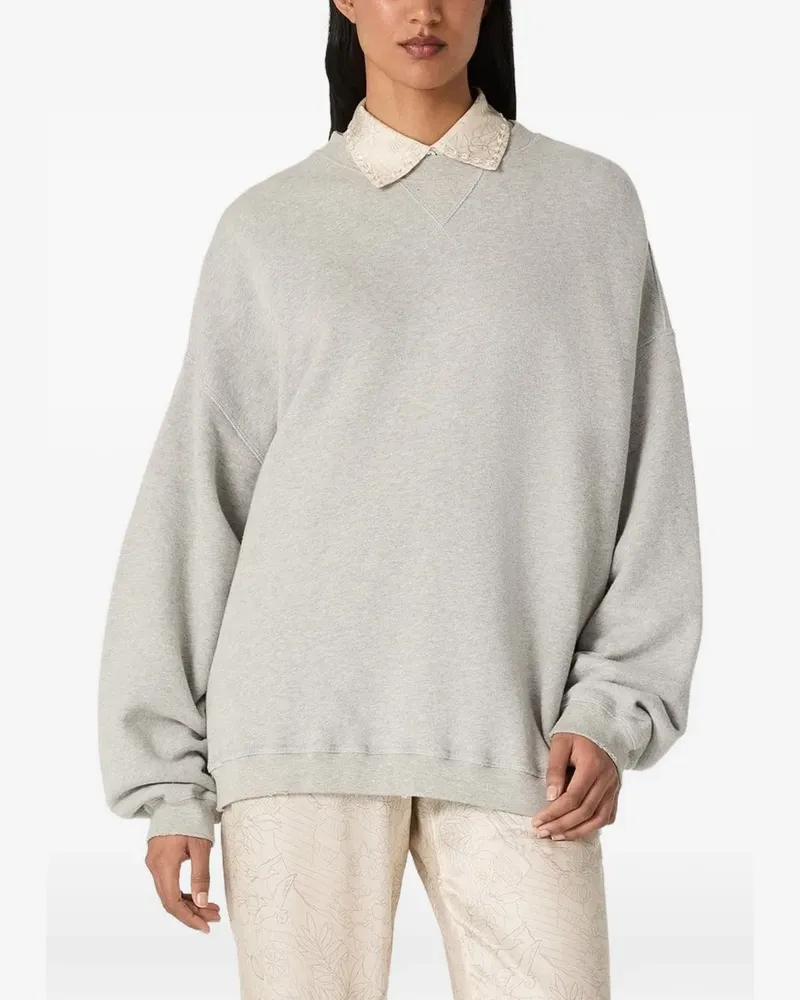 Golden Goose Sweatshirt aus grau melierter Baumwolle mit Logo Grau