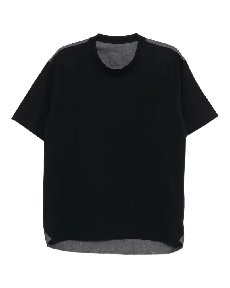 Sacai layered crew-neck T-shirt - Blau Blau
