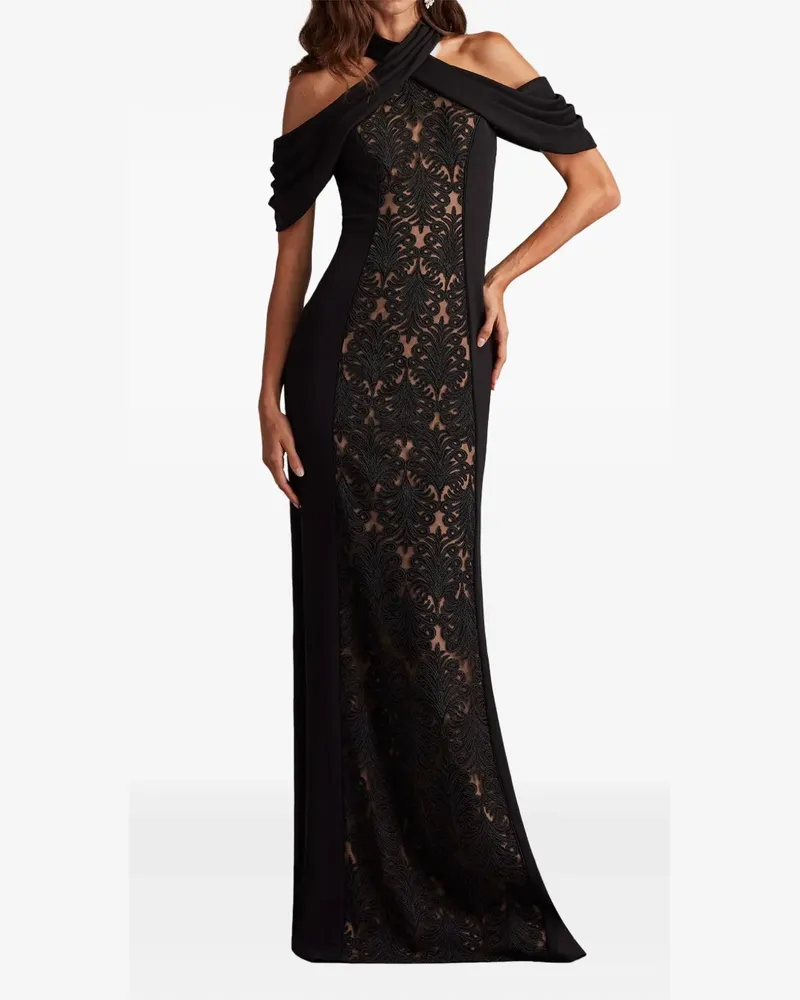 Tadashi Shoji Schulterfreies Kleid mit Stickerei - Schwarz Schwarz