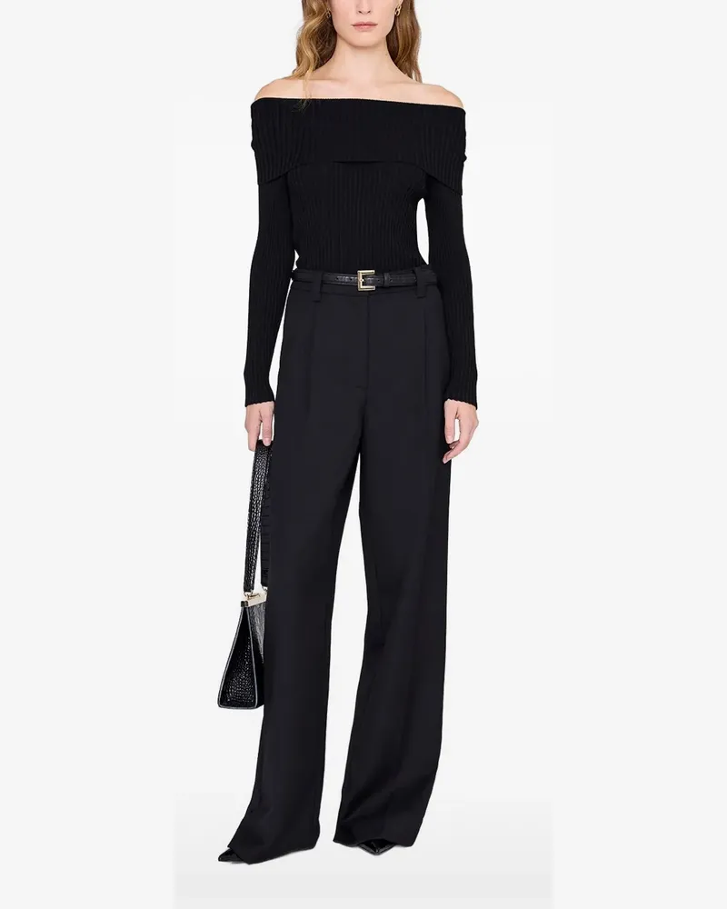 Anine Bing Schulterfreier Kira Pullover - Schwarz Schwarz