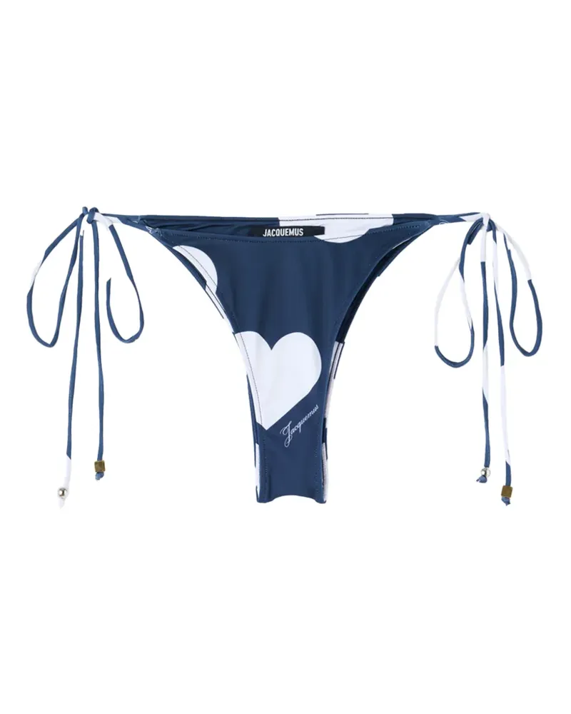 Jacquemus heart-print side-tie bikini bottom - Blau Blau