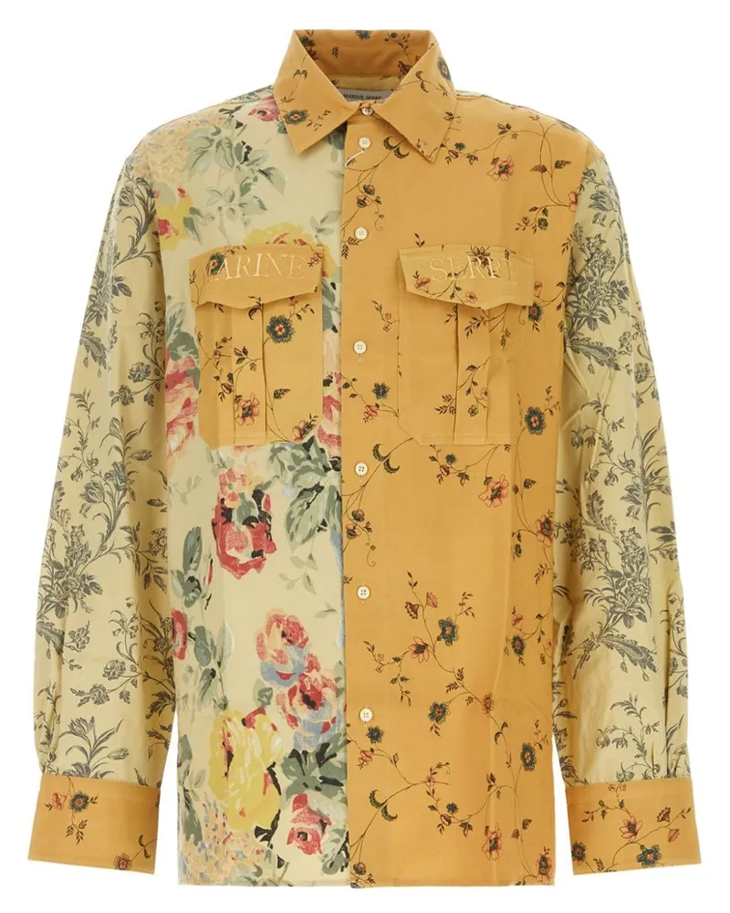 Marine Serre Hemd mit Blumen-Print - Gelb Gelb