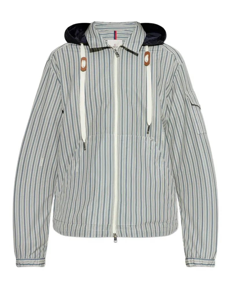 Moncler striped hooded jacket - Blau Blau