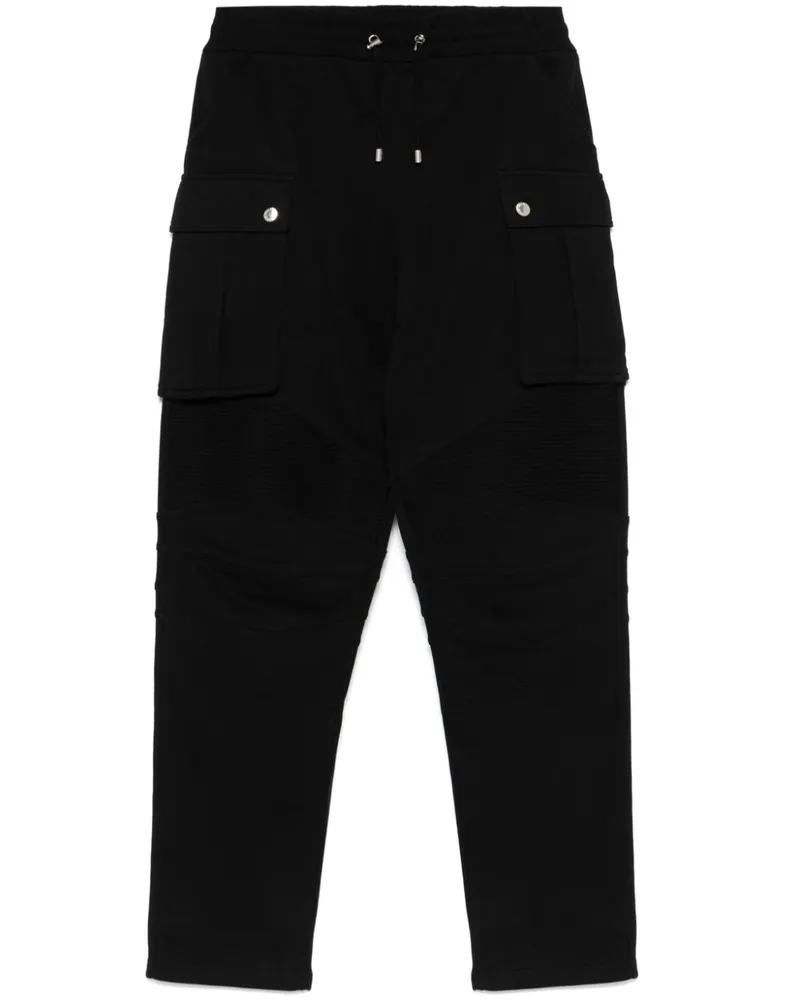 Balmain Jogginghose mit gerippten Einsätzen - Schwarz Schwarz