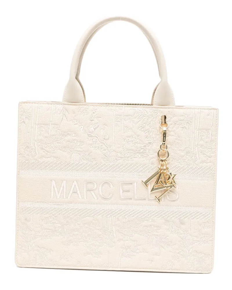 MARC ELLIS Schultertasche aus Jacquard mit Logo-Stickerei - Nude Nude
