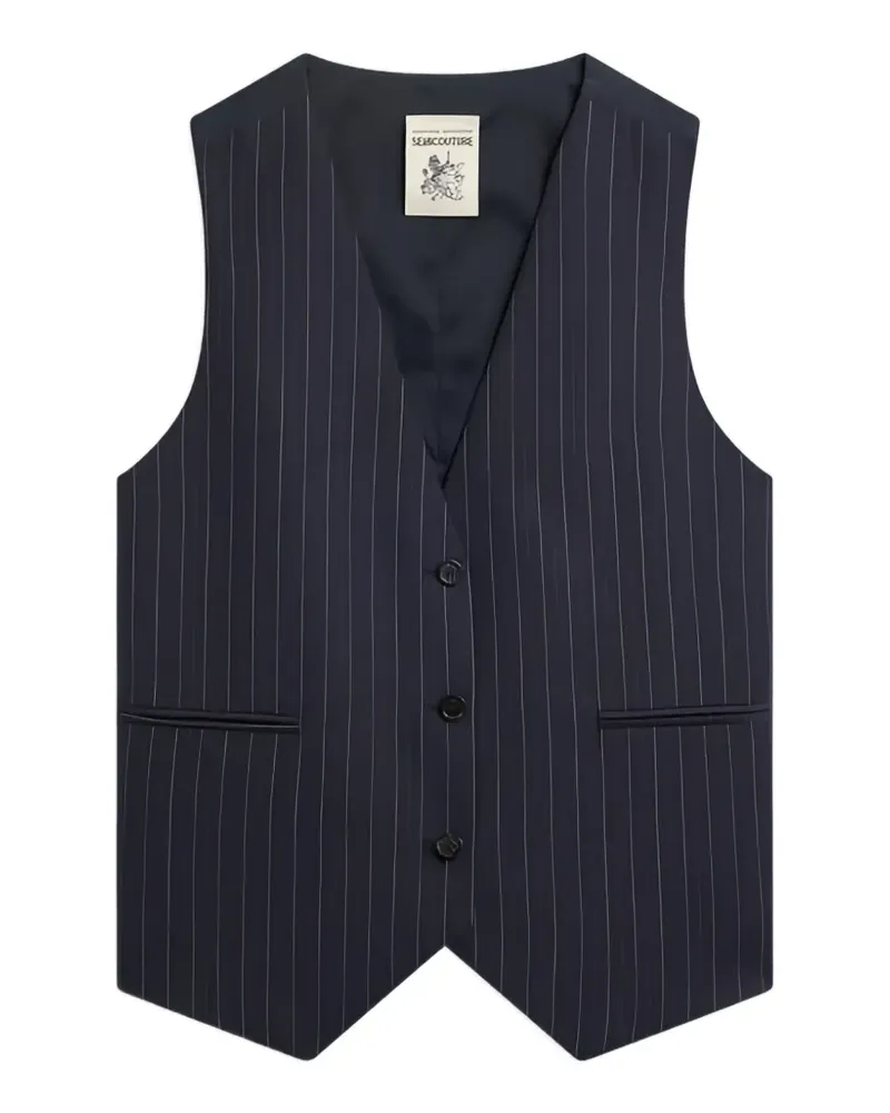 Semicouture Britney pinstripe-pattern waistcoat - Blau Blau
