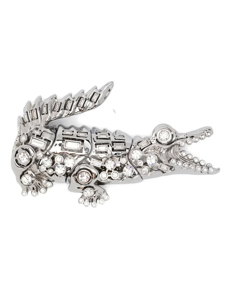 Lacoste Maxi Croco Brosche - Grau Grau