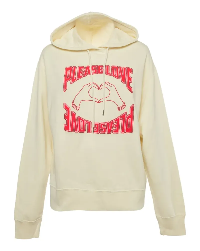 Sandro Please Love drawstring cotton hoodie - Gelb Gelb