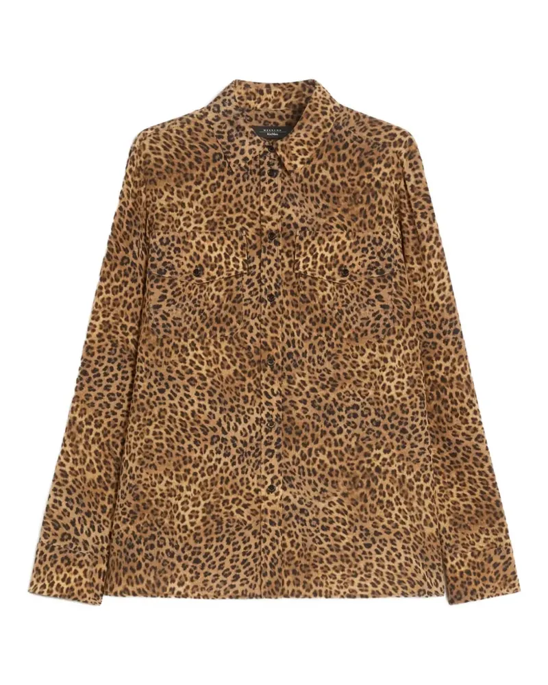 Max Mara Wkdlemma leopard-print silk shirt - Braun Braun
