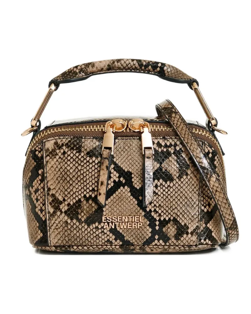 Essentiel Irona Schultertasche aus Schlangenleder - Grün Grün