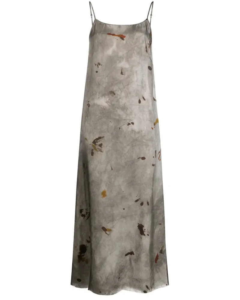 Uma Wang Gemustertes Midikleid - Grau Grau