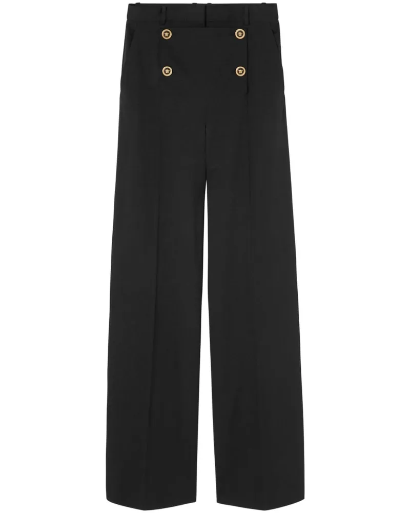 Versace Weite Hose mit hohem Bund - Schwarz Schwarz
