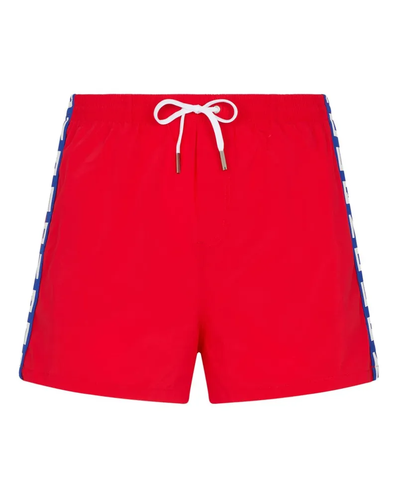 Dsquared2 Badeshorts mit Logo-Streifen - Rot Rot
