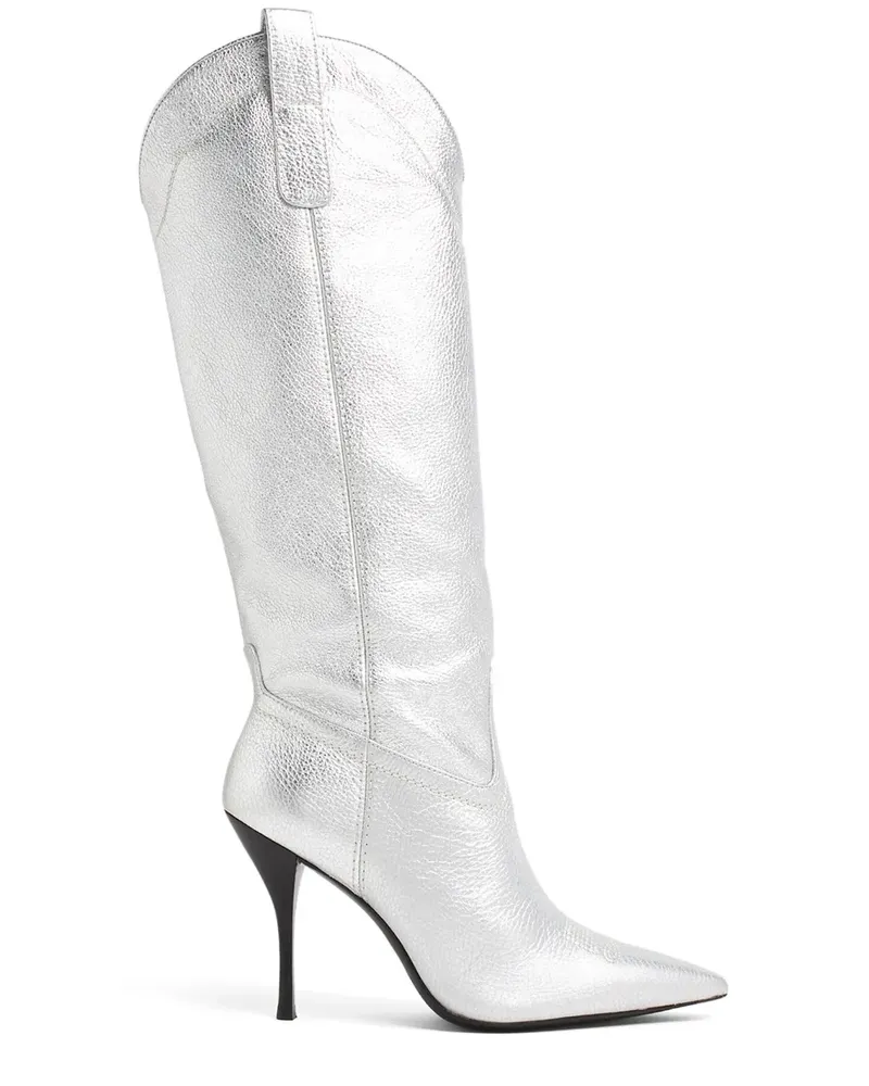 Stuart Weitzman Klassische Cowboystiefel - Silber Silber