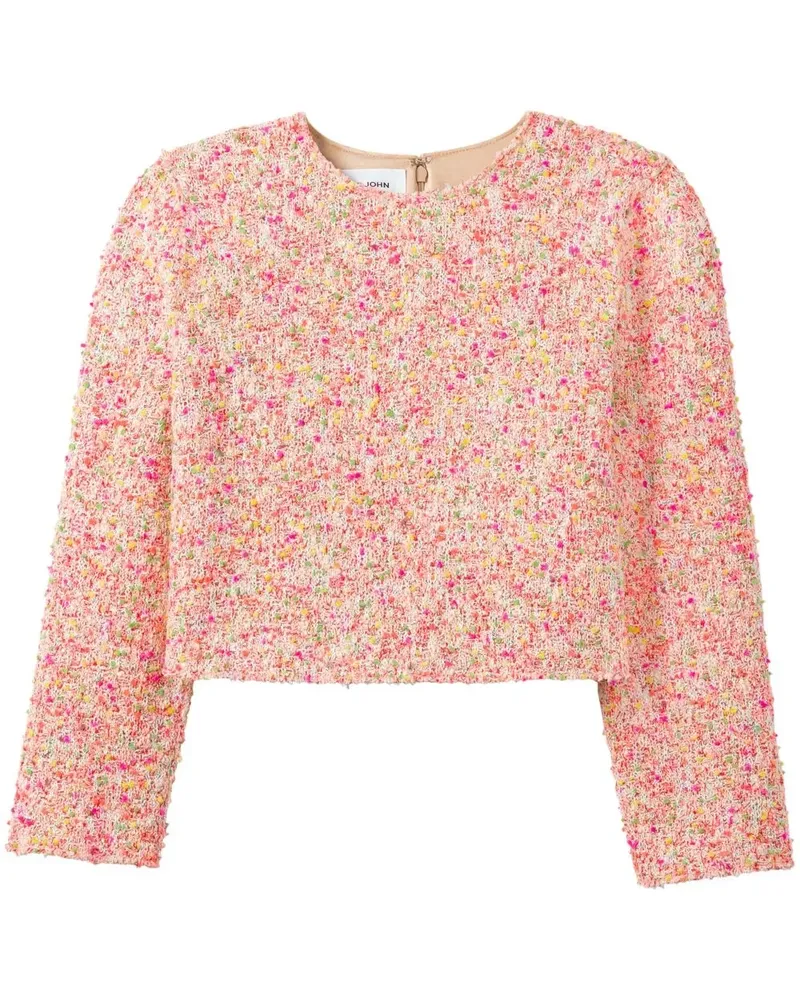 ST. JOHN Novelty Tweed-Oberteil - Rosa Rosa
