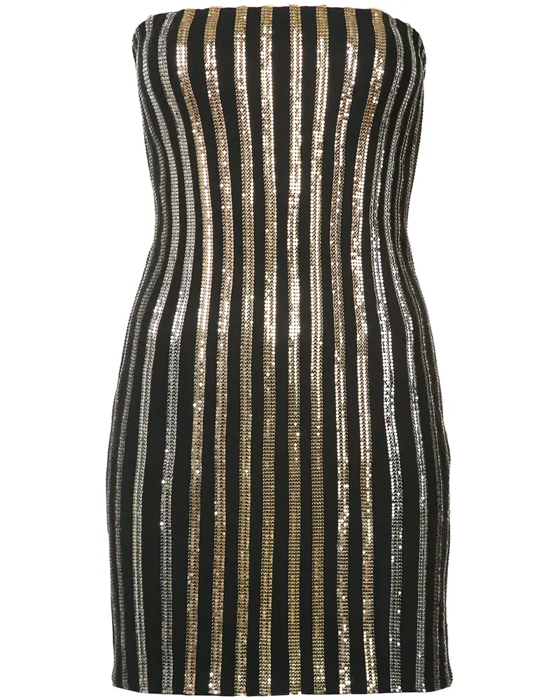 Balmain Schulterfreies Minikleid - Schwarz Schwarz