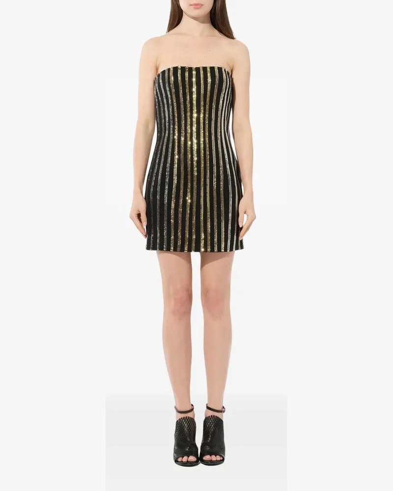 Balmain Schulterfreies Minikleid - Schwarz Schwarz