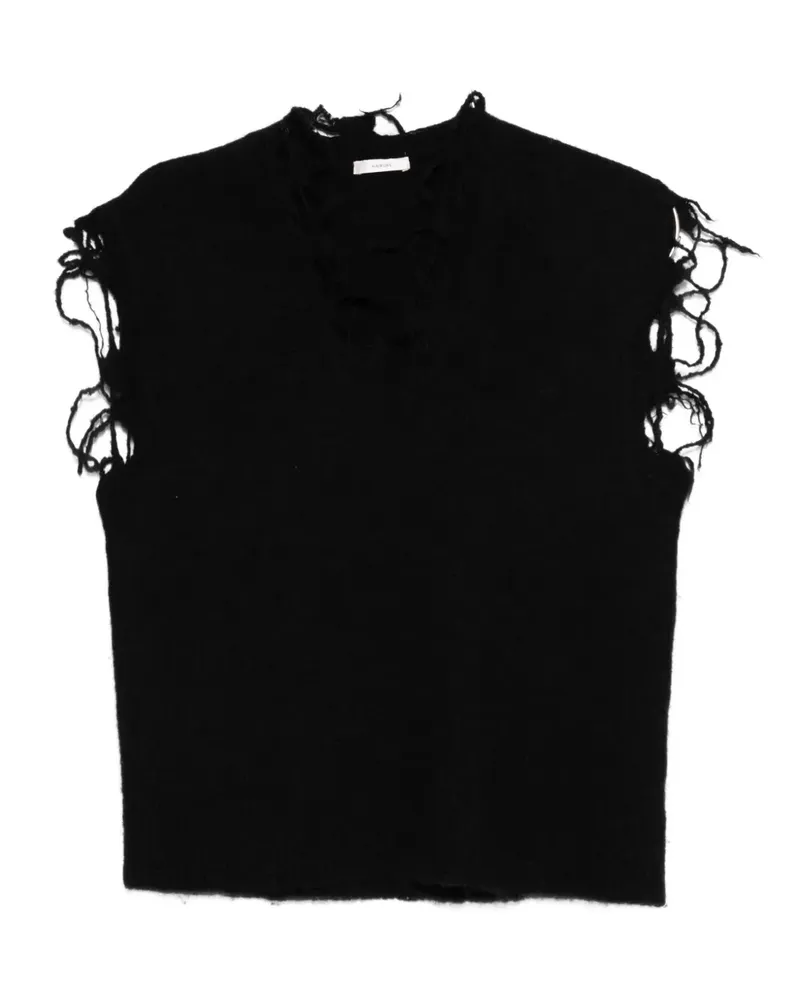 Haikure Oberteil mit Distressed-Finish - Schwarz Schwarz