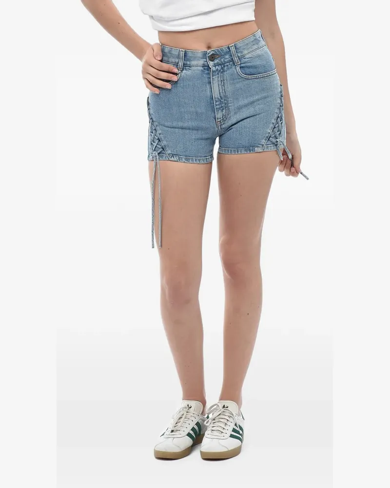 Stella McCartney lace-up denim mini shorts - Blau Blau