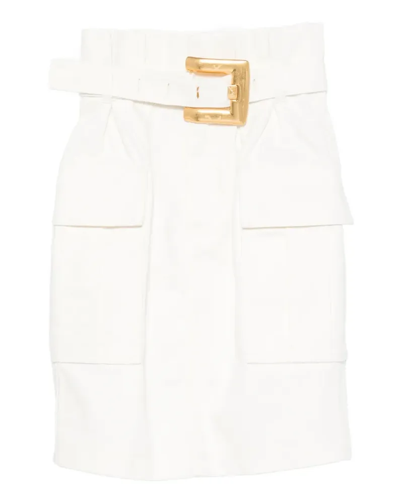 Balmain belted mini cargo skirt - Weiß Weiß