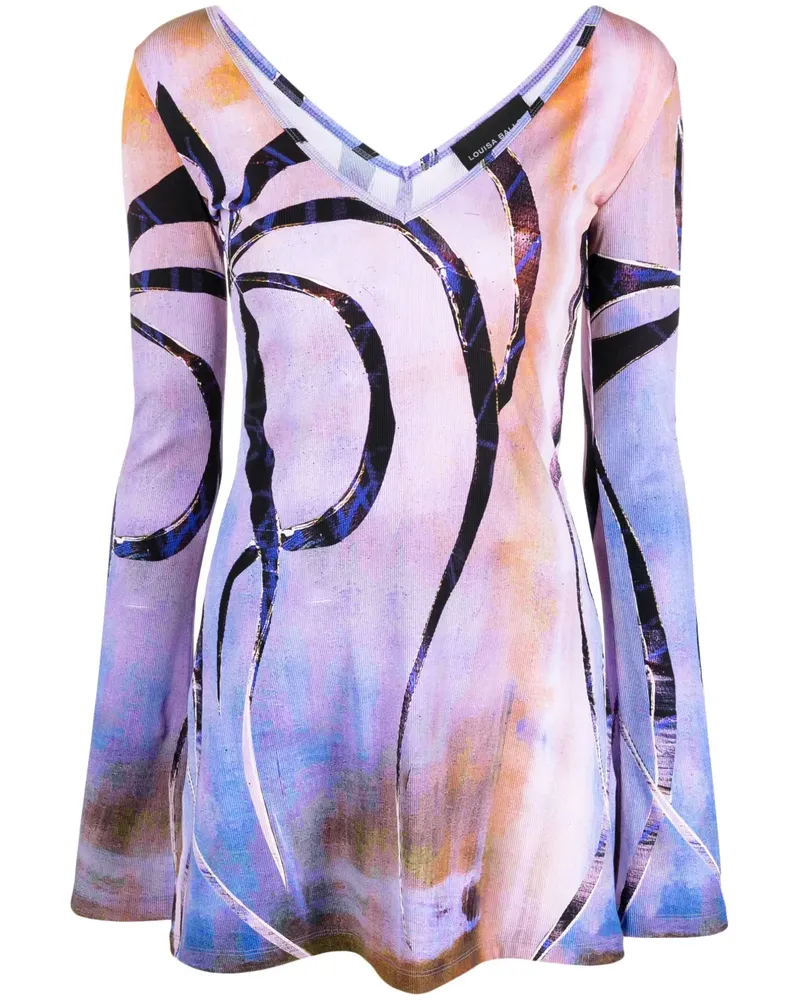 Louisa Ballou Geripptes Minikleid - Violett Violett