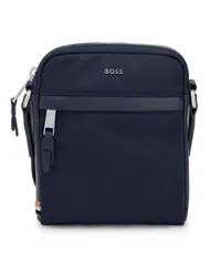 HUGO BOSS Kuriertasche mit Logo-Applikation Blau