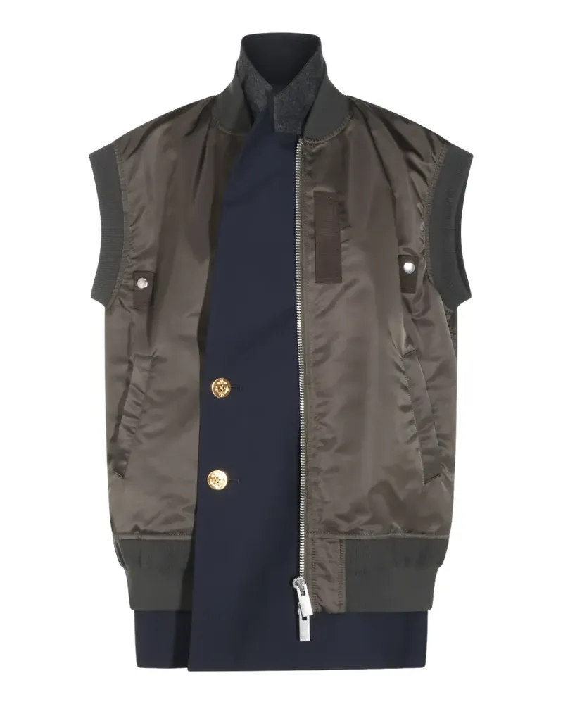 Sacai Weste im Layering-Look - Grün Grün
