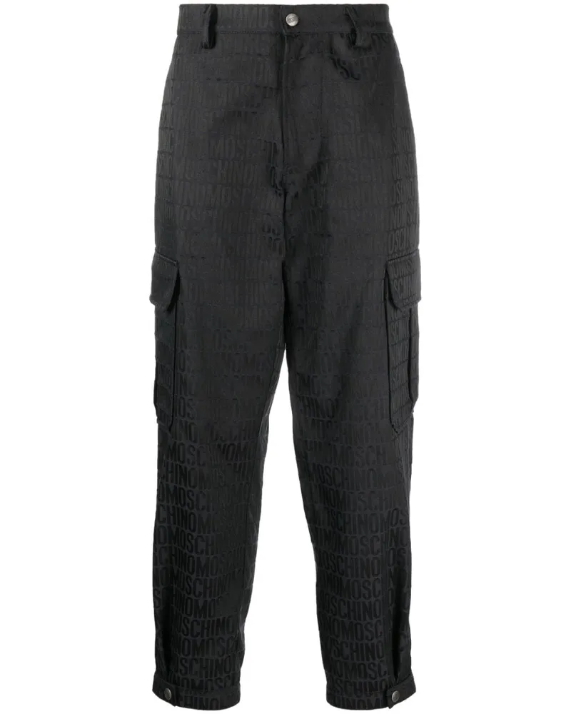 Moschino Cargohose mit Logo-Print - Schwarz Schwarz