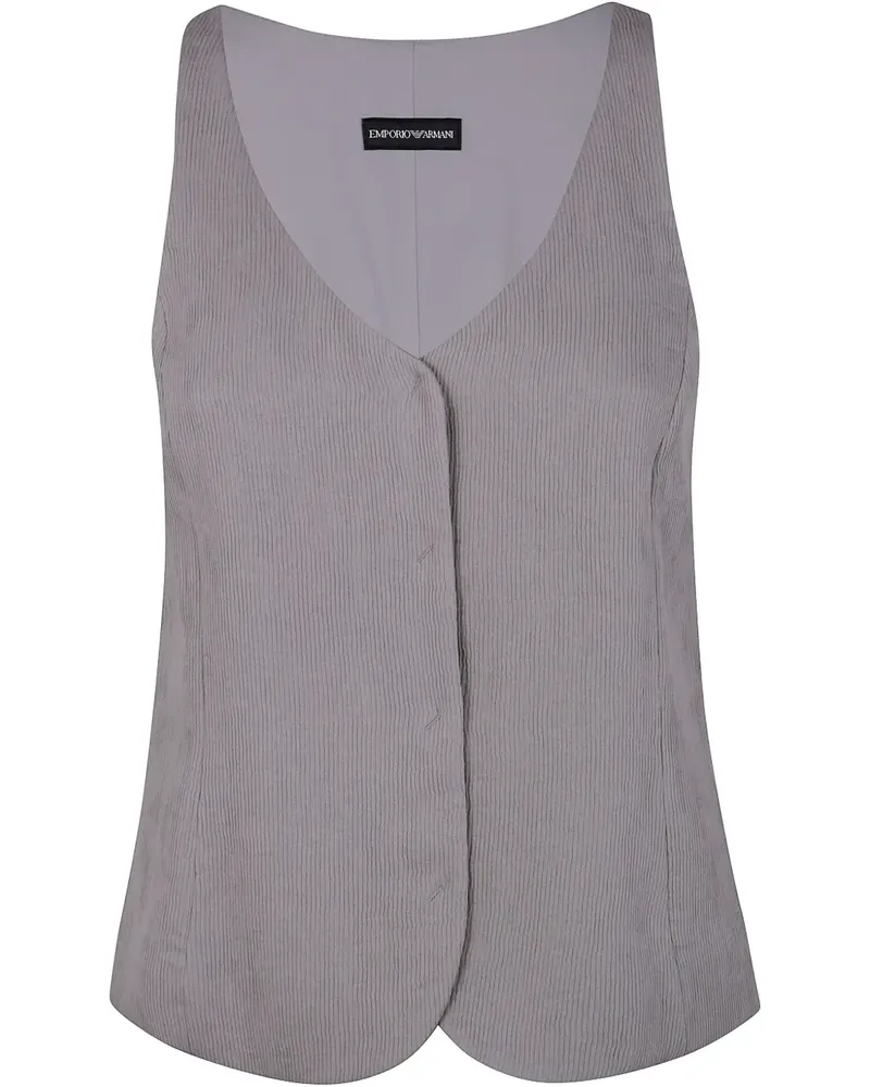 Emporio Armani Mantel mit verdecktem Verschluss - Grau Grau