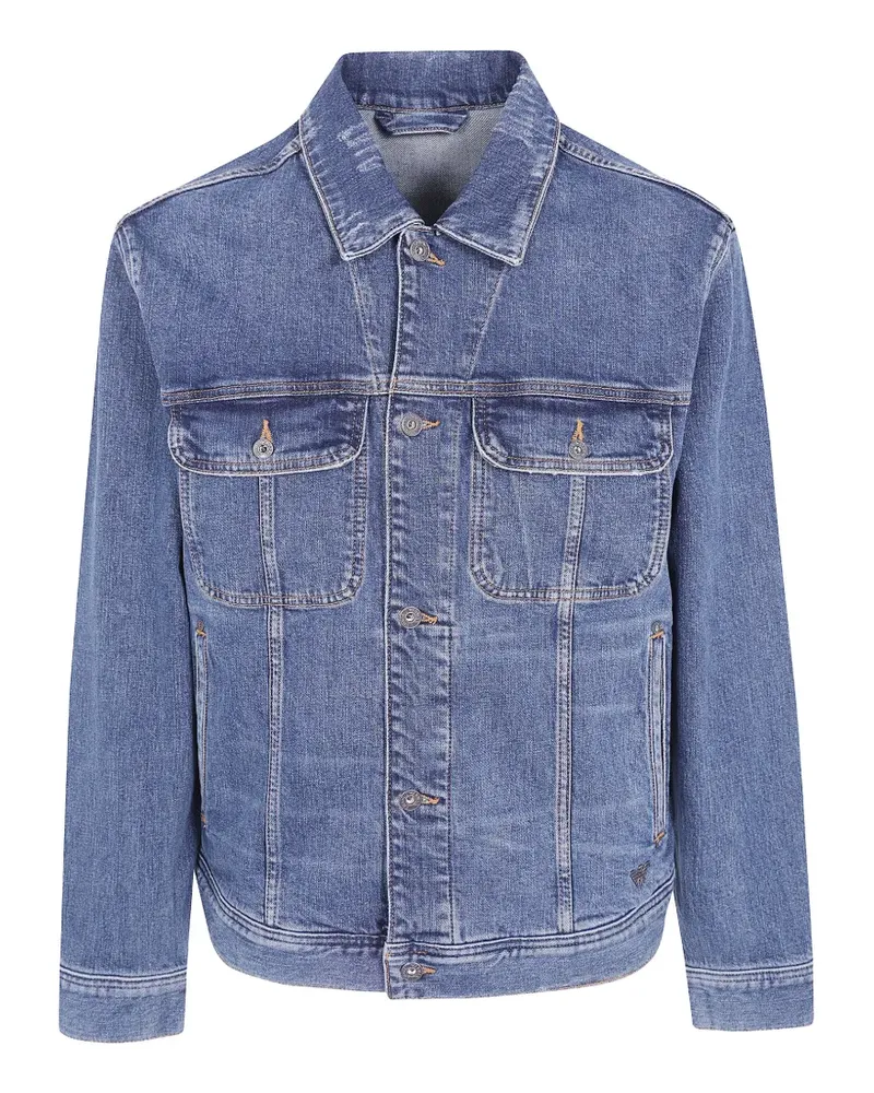 Emporio Armani faded button-up denim jacket - Blau Blau
