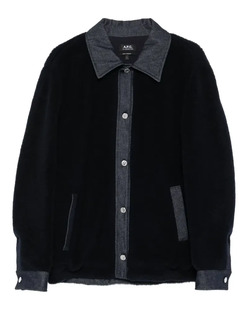 A.P.C. Will Fleecejacke mit Denim-Einsätzen - Blau Blau