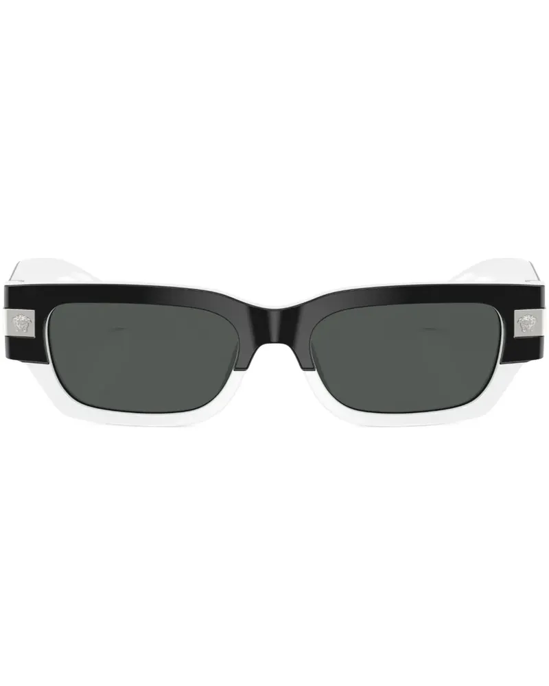 Versace Eckige Classic Sonnenbrille - Schwarz Schwarz