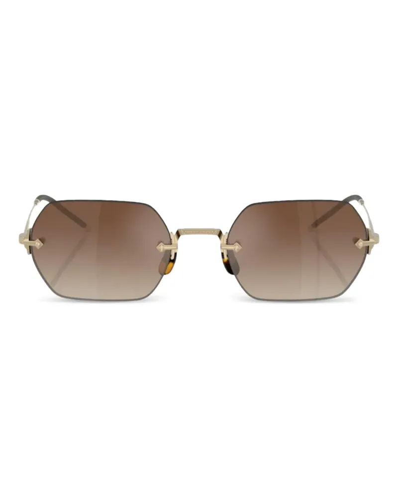 Oliver Peoples TK-13 Sonnenbrille mit geometrischem Gestell - Braun Braun