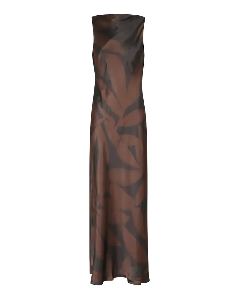 Antonelli Firenze leaf-print maxi dress - Braun Braun