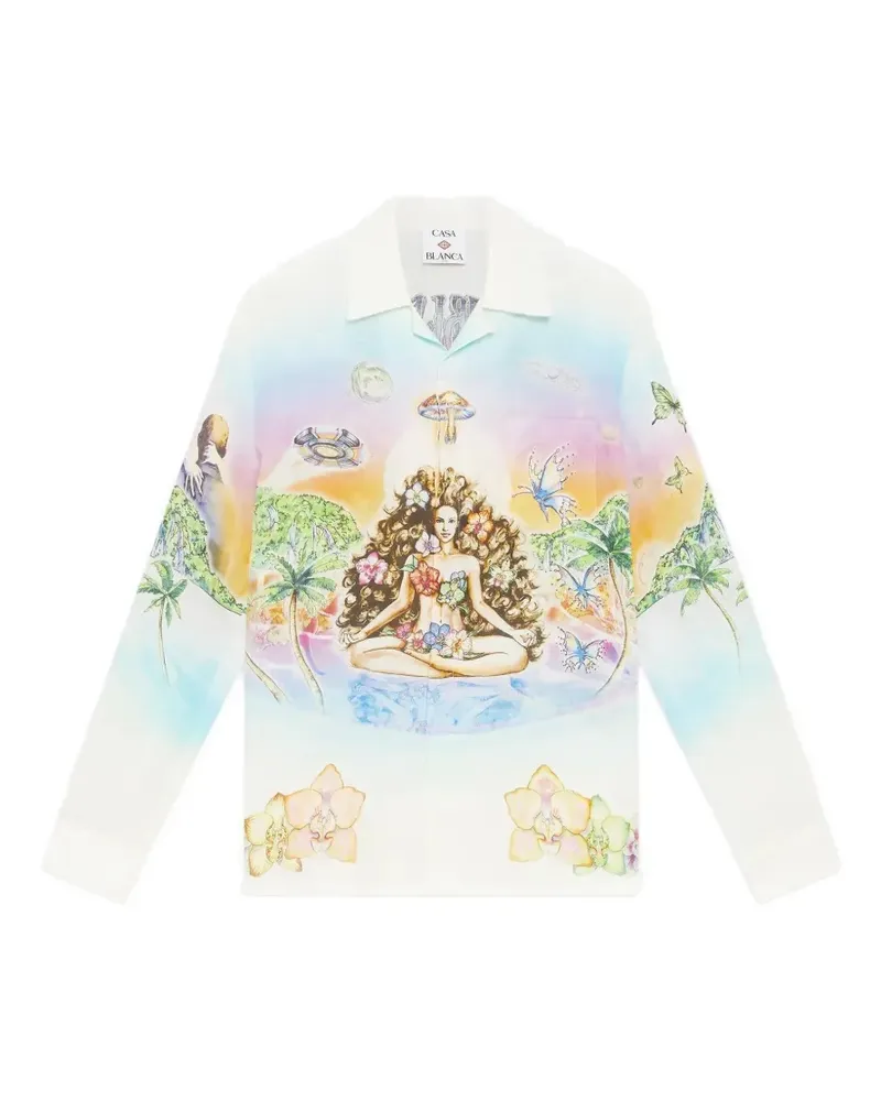 Casablanca Paris Hemd mit Print - Weiß Weiß