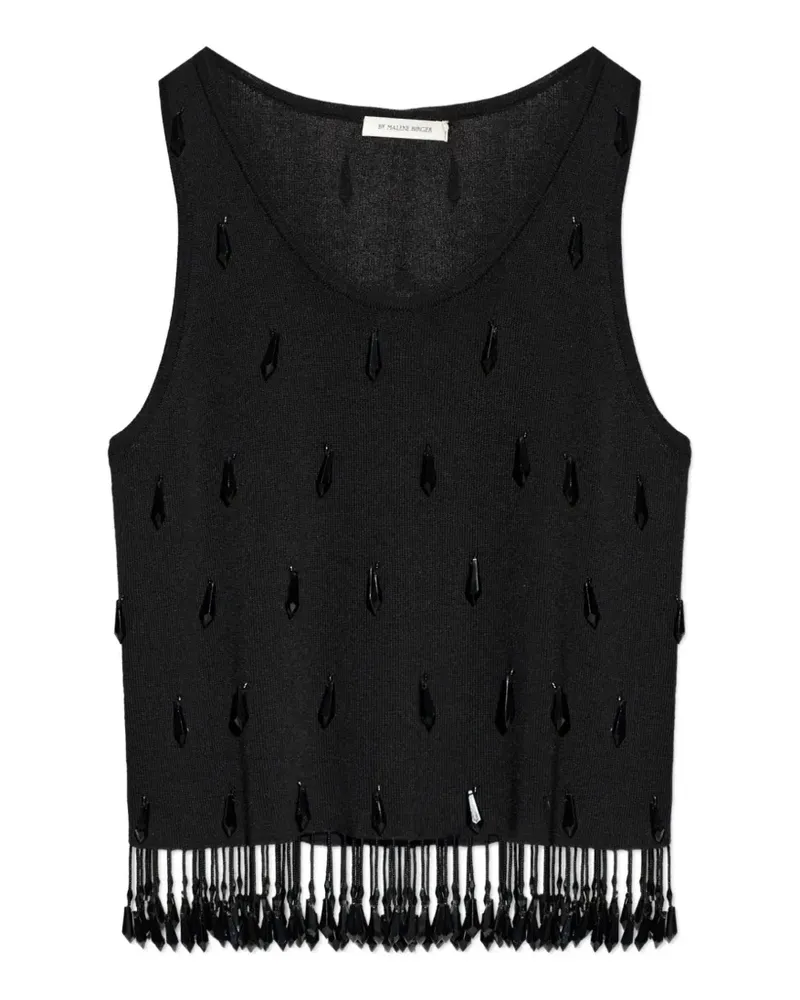 By Malene Birger Hysa bead-embellished fringe top - Schwarz Schwarz
