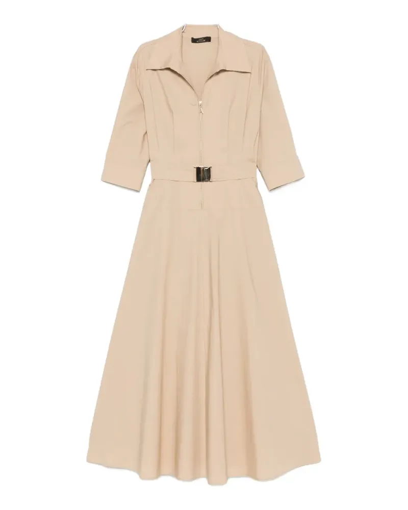 Twin-Set belted zip-up midi dress - Nude Nude
