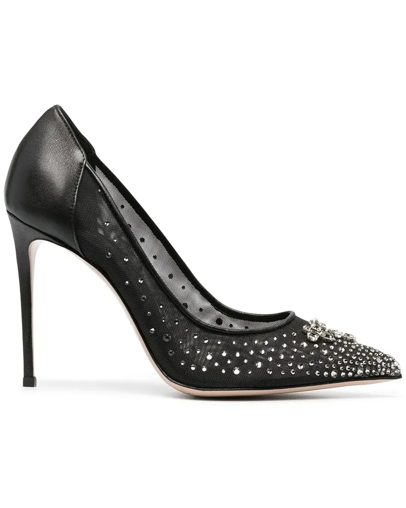 Le Silla Slipper mit Kristallen - Schwarz Schwarz