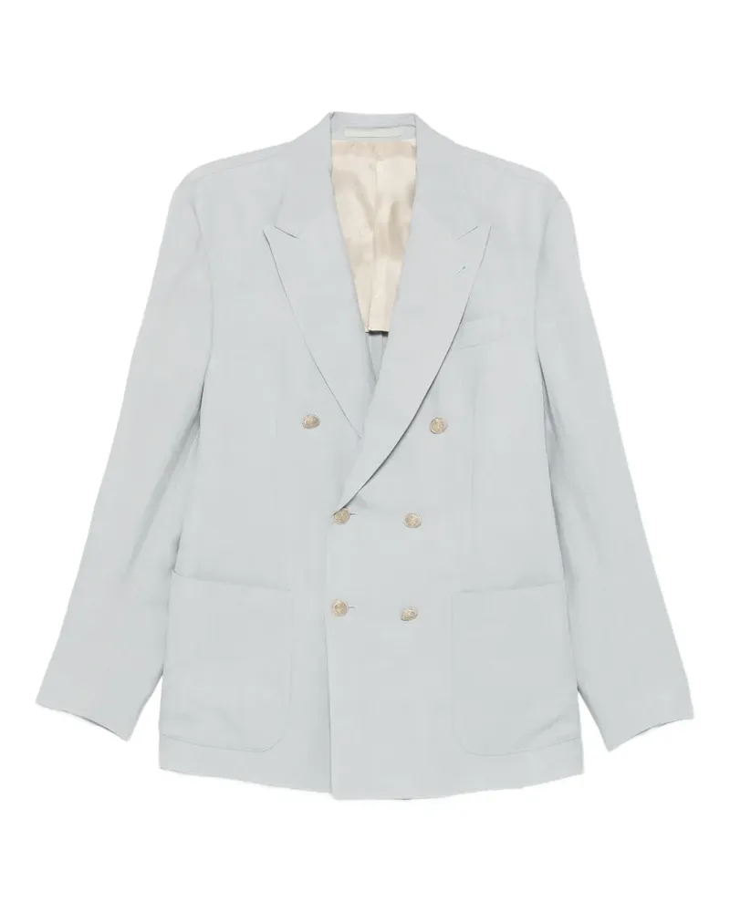 Eleventy double-breasted patch-pocket jacket - Blau Blau