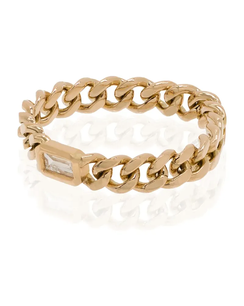 SHAY 18kt Gelbgoldring im Kettendesign mit Diamant Gold