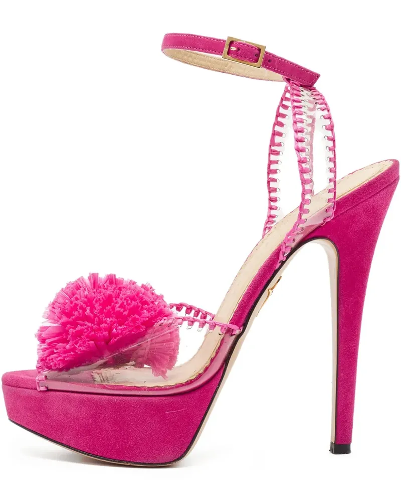 Charlotte Olympia Pre-owned Pompon-Sandalen 130mm - Rosa Rosa